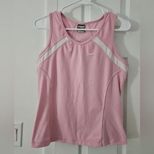 Nike Pink and White FitDry Tank Top, Size M (8-10)